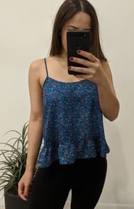 F21 Flowy Floral Print Cami w/Ruffled Hem